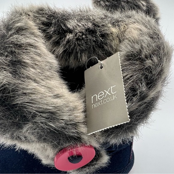 NEXT Kid's Babies Warm Winter Boots UK size 3, US 4 - 2 pairs; 1 Pink and 1 Navy - Picture 11 of 15